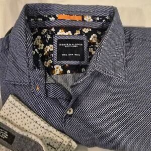 Denim Flower Mens Dress Shirt